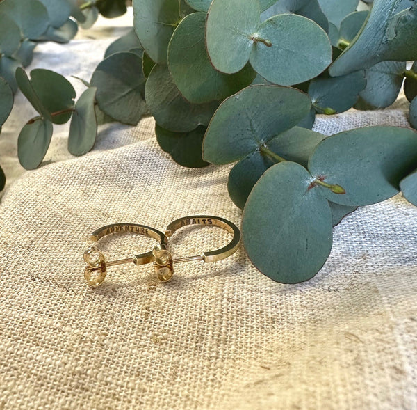 Silver/Gold Hoops, Adventure Awaits