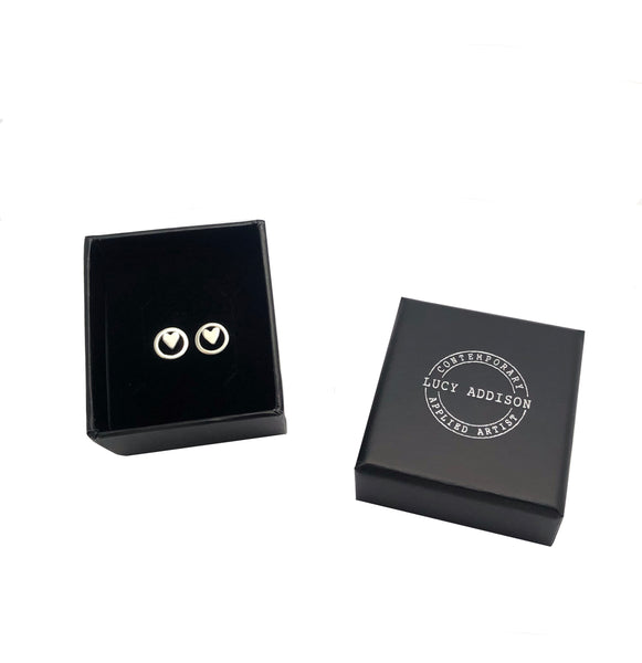 Silver Mini Heart Studs