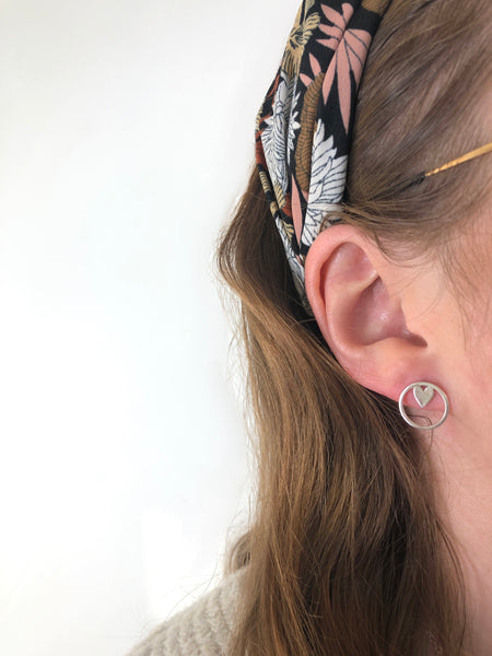 Silver Maxi Heart Earrings