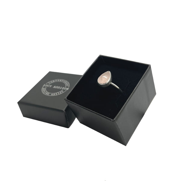 Pear Rose Quartz Ring