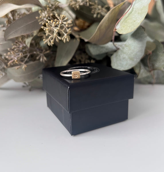 Silver & Gold Initial Ring