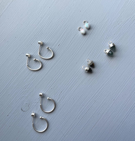 Silver Oval Hoop Earrings
