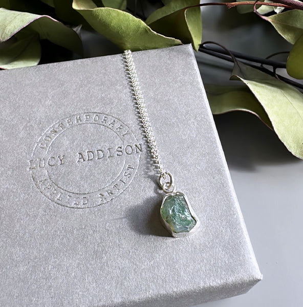 Raw Moss Agate Necklace