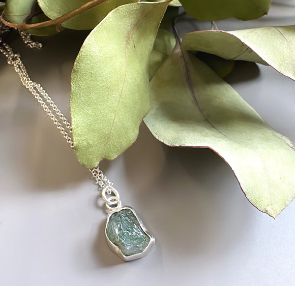 Raw Moss Agate Necklace