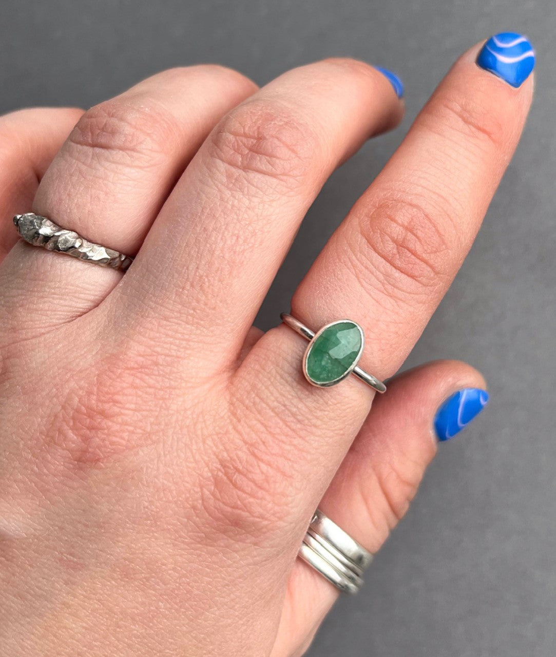Oval Emerald Rosecut Ring