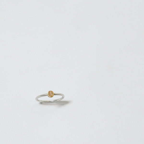 Silver & 9ct Gold Initial Ring