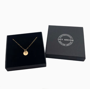 Gold Disc Heart Necklace