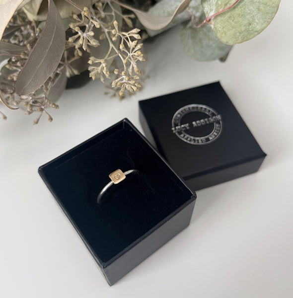 Silver & Gold Initial Ring