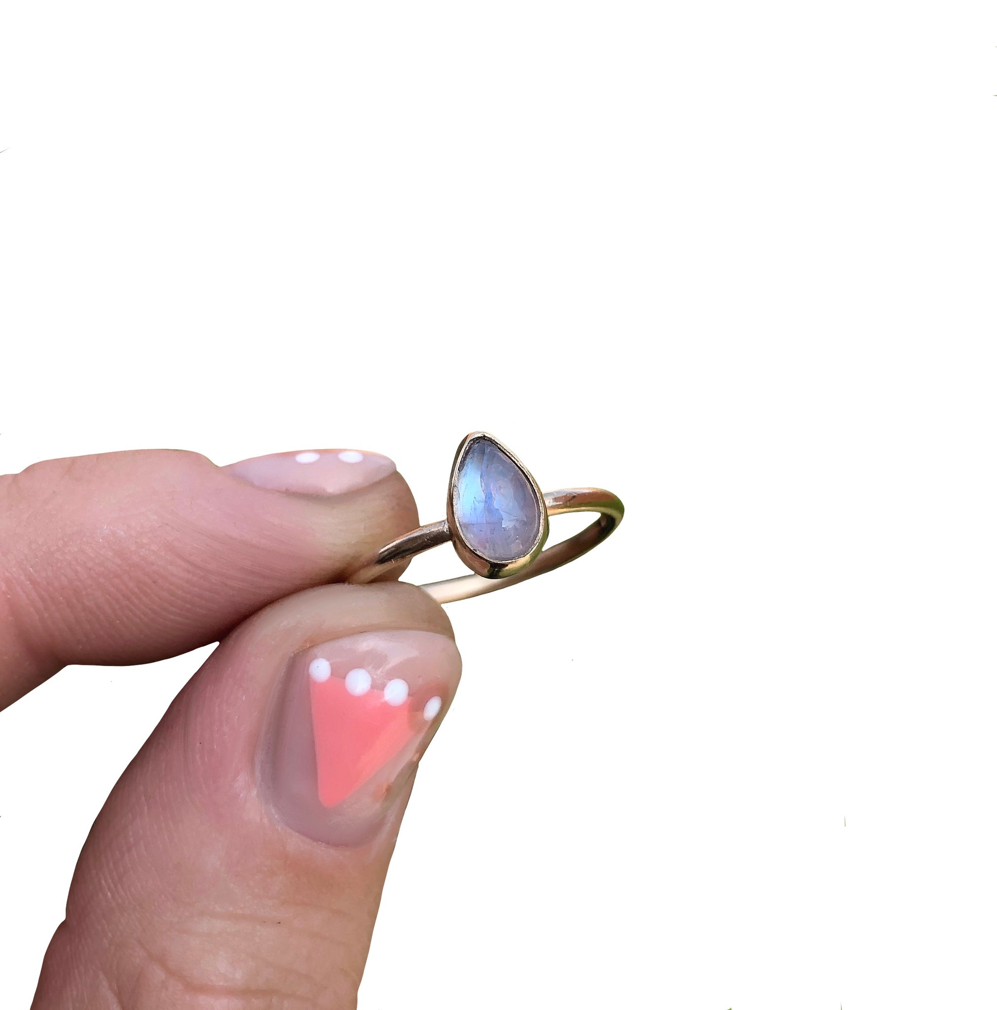 Gold Pear Rainbow Moonstone