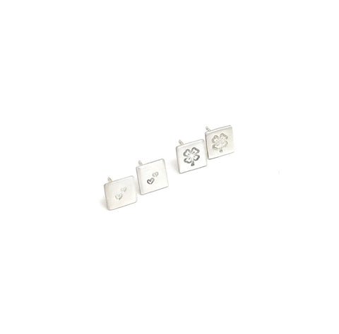Silver Stud Earrings Various Symbols