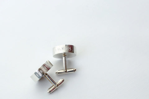 Silver Bezel Cufflinks ‘Forever & Always’