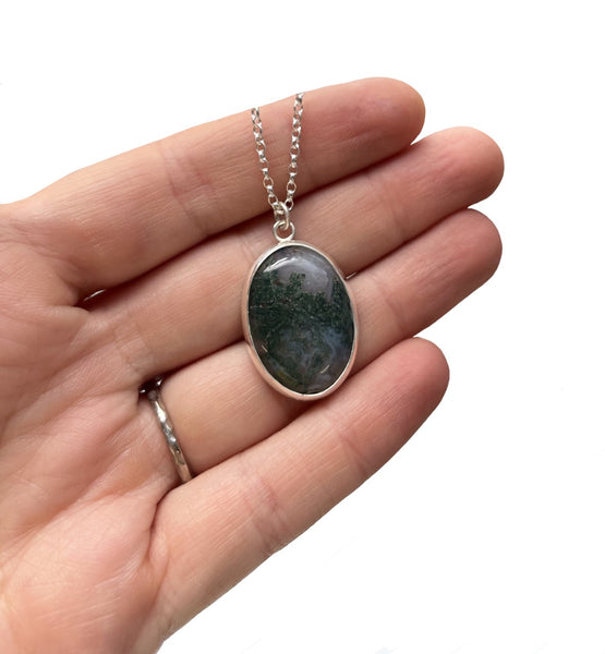 Large Moss Agate Necklace